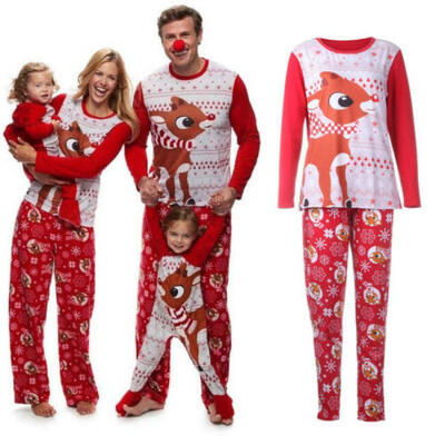 

CA Unsex Family Fox Kids Adult Sleepwear Matching Pajamas Nightwear Jumpsuit