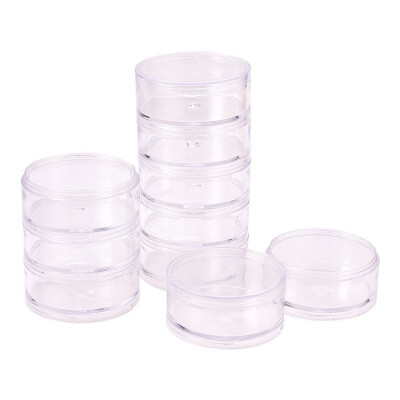 

PH PANDAHALL 2 Sets Round Plastic Stackable Bead Containers with Screw Cap Lid