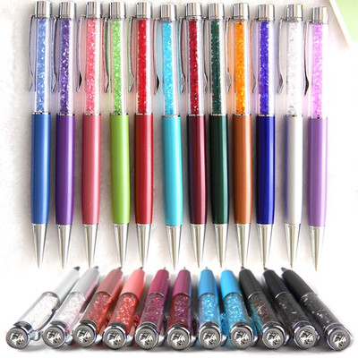 

High Quality Pearl Ballpoint Pens Filled With Crystals Elements Weddings Gift
