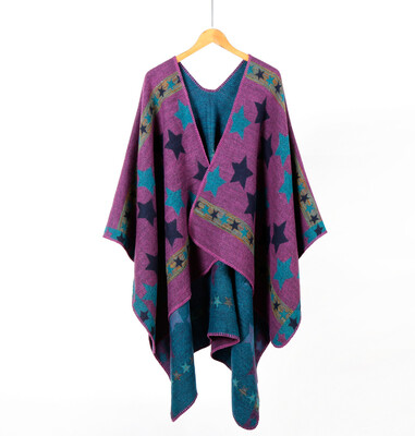 

New European&American ladies stars color strips imitation cashmere shawl long thick foreign trade variety change shawl
