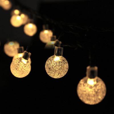 

Funny 213FT 30 Bubble Globes Solar LED Fairy String Lights 2 Lighting Modes Waterproof for Party Wedding Decor