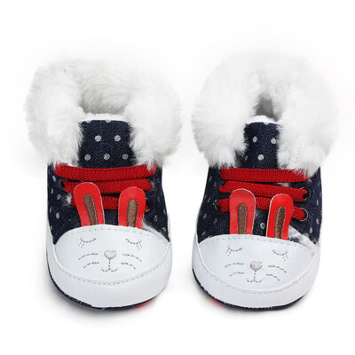 

Winter Baby Girls First Walkers for Newborn Soft Sole Non-Slip Infant Cartoon Cotton Shoes Sneakers