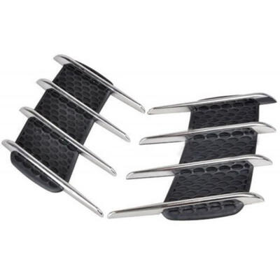 

2pcs Chrome Exterior Decorative Hood Side Vent Air Flow Intake Grille Fender CA
