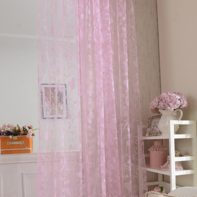 

Window Curtain Purple Butterfly Burnout Tulle Voile Fabric Transparent Sheer Living Room Screening Curtains For Living Room