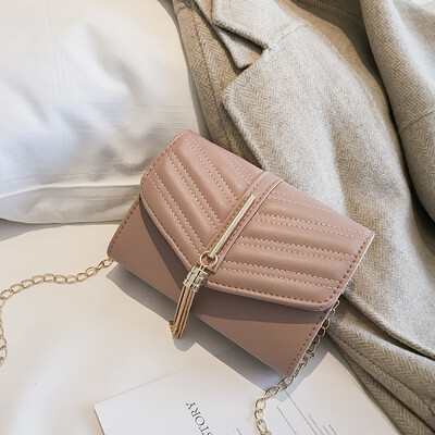

Black fringed chain bag European&American fashion small square bag 2018 new autumn&winter womens bag shoulder bag diagonal bag female