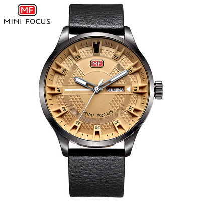

MINI FOCUS European&American mens watch quartz watch trend waterproof watch leather imported movement