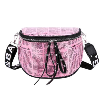 

Hip Hop Letter Print Shoulder Handbags Unisex Plastic Crossbody Chest Bags