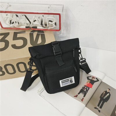 

Small bag canvas bag woman single shoulder oblique satchel college students summer cool male bf Korean version of the ancient girl