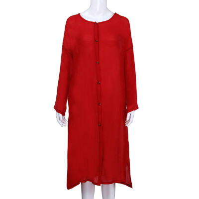 

Toponeto Women Casual Long Sleeve Open Front Solid Button Blazer Long Cardigan Coat