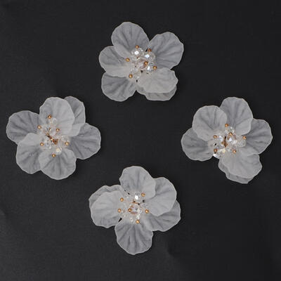 

Greensen 4pcs Camellia Flower Patch Handmade Sewing Sticker DIY Shoes Bags Clothing Accessories