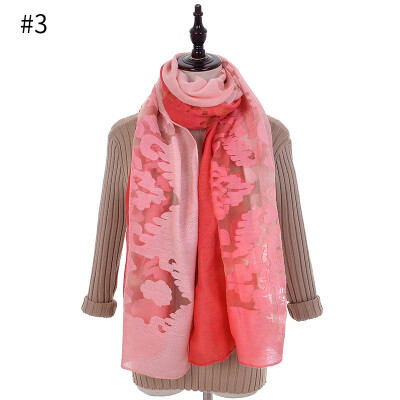 

Lace silk scarf cut flower embroidery large gradient color scarf hollowed out organza cotton scarf sunscreen shawl