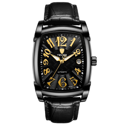 

TEVISE Automatic Mechanical Men Watch Waterproof Business Wristwatch BlackGoldenBlack