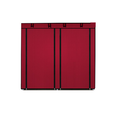 

6-Tiers 12 Lattices Non-woven Fabric Shoe Cabinet Dustproof Closet Storage Rack Wine Red