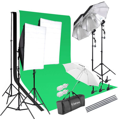 

Photography Studio Backdrop Softbox Umbrella Background Stand Light Stands Set