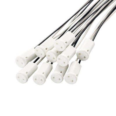 

10Pcs G4 Base G4 Socket Holder Ceramic Head Wire Special Connector for Light-emitting Diode Halogen Lamp