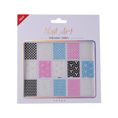 

Geometry Self-Adhesive Nail Art Stickers DIY Manicure Decor Stencils Decals