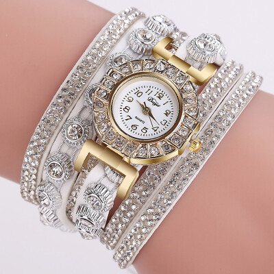 

European new style circle bracelet watch Korean velvet full diamond alloy womens fashion watch