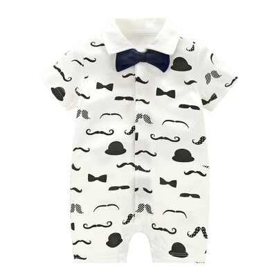 

Baby Rompers Gentleman Design Short Sleeve Baby Boys Rompers with Bowknot Jumpsuit Newborn Clothes