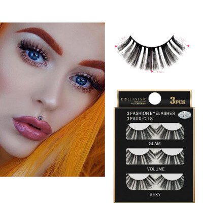 

〖Follure〗3 Pairs 3D Long False Eyelashes Makeup Natural Fake Thick Black Eye Lashes