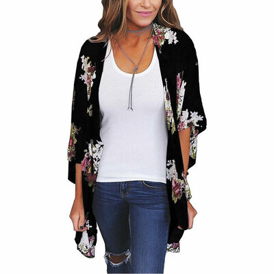 

Women Vintage Floral Loose Shawl Long Kimono Cardigan Boho Jacket Coat Shirt