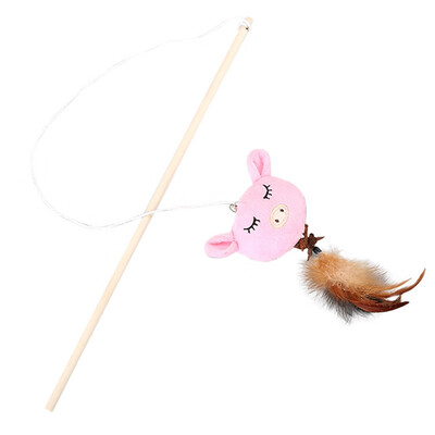 

Pet cat toy Cute mouse Feather dog toy cat tease wooden stick Toy for cats Products For kids pets Wand Toys