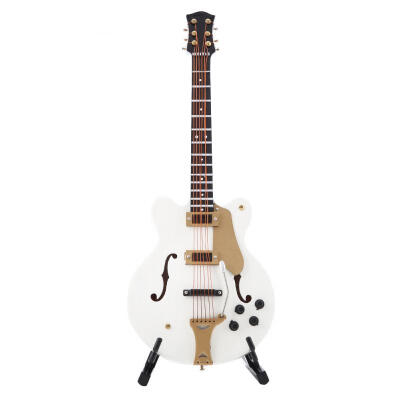 

Greensen 7in White Miniature Electric Guitar Replica with Box Instrument Model Ornaments Christmas Gifts