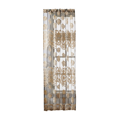 

Gold Flower Sheer Curtain Window Screening Window Rod Pocket Curtain Panel for Living Room Bedroom Dining Room 39"X51" 1 Panel