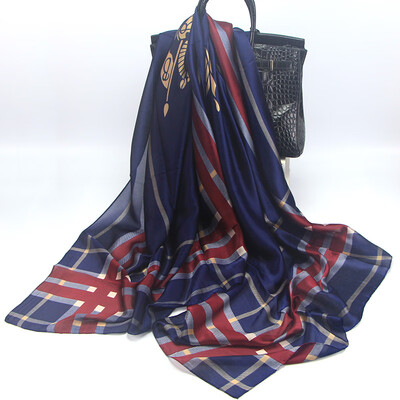 

Spring&summer new European&American fashion wild scarf carriage lattice high-grade soft silk sunscreen scarf shawl