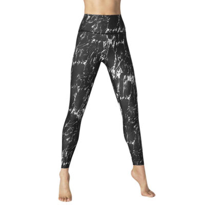 

Marble High Waisted Workout Pants Tummy Control Patterned Leggings for Women