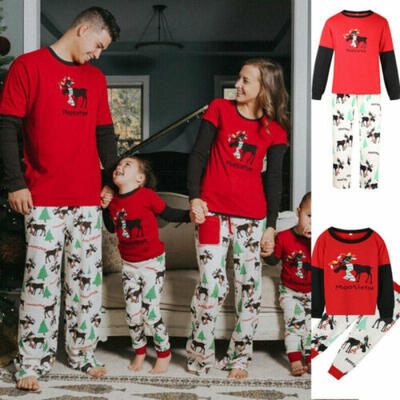

Family Matching Christmas Pajamas Set Women Baby Kids Santa Sleepwear Nightwear
