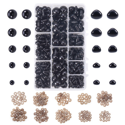 

PH PANDAHALL 109 Pcs Plastic Safety Eyes Craft Eyes With 115 Pcs Safety Noses for Plush Animal Making