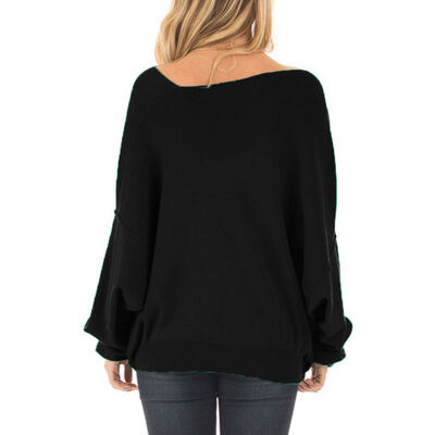 

Womens spring&autumn new diagonal shoulder sweater long sleeve