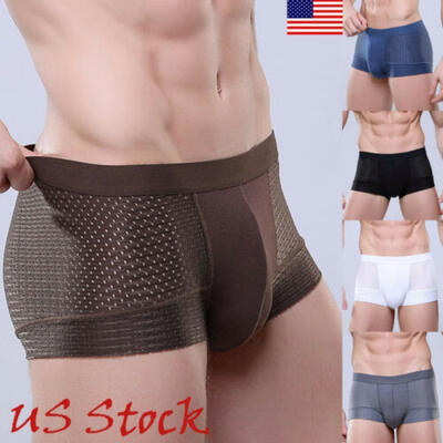 

Mens Cotton Underwear Boxer Briefs Shorts Bamboo Fiber Bulge Pouch Underpants