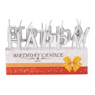 

Unique Candle Decoration Supplies Happy Birthday Letters Household Small Candle Birthday Party Cake decorations fluorescent