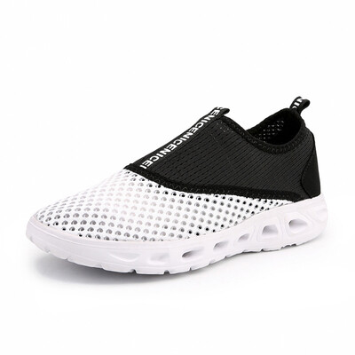 

Spring new hollow breathable mesh shoes mens one-legged lazy casual shoes couple sports running shoes