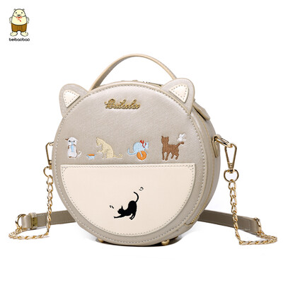 

Small bag girl 2019 new small round bag Messenger bag chain mini womens bag small fresh&lovely cute