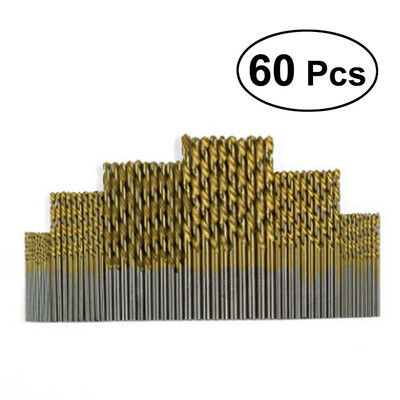 

60pc Drill Bit Set Titanium Coated HSS High Speed Steel Quick Change Kit