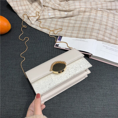 

Internet celebrity sequins bag 2019 new Korean version of the small square bag chic foreign gas bag chain single shoulder bag obli