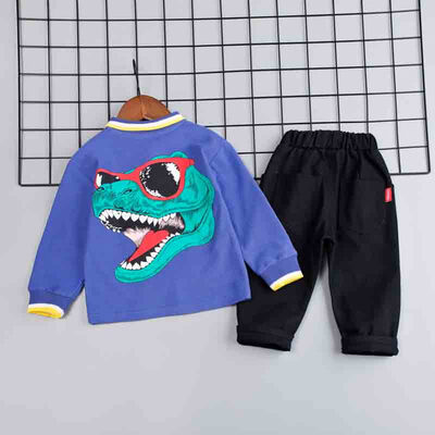 

Toddler Baby Boy Autumn Outfits Long Sleeve Letters Dinosaur Print TopTrousers Casual Sets