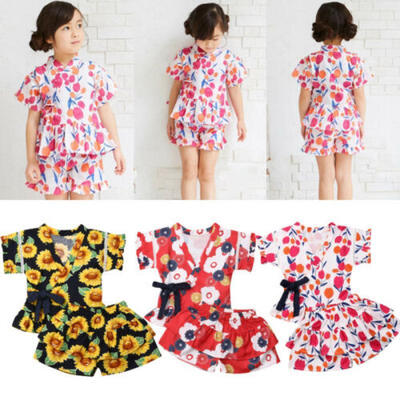 

UK Toddler Baby Girls Clothes Floral Ruffle Tops Shorts Summer Outfits Pajamas