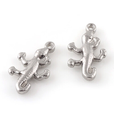 

304 Stainless Steel Pendants Gecko Stainless Steel Color 195x12x35mm Hole 15mm