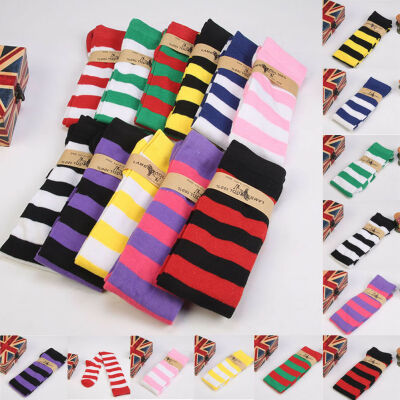 

Women Girl Striped Thigh High Stockings Plus Size Over The Knee Socks NEW