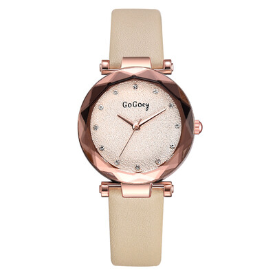 

Noble lady loose powder mirror quartz watch diamond luxury PU girl watch
