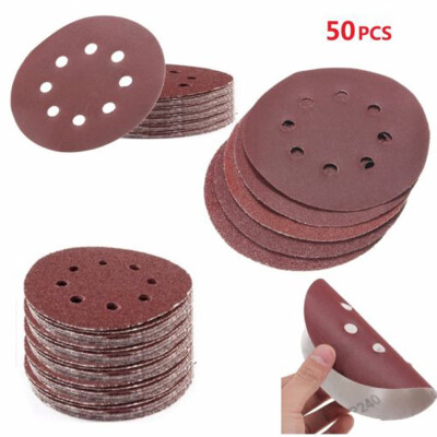 

50 x 125MM 8 Bores 40 60 80 100 120 Grit Orbital Sandpaper Discs Sanding Sheet