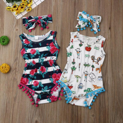 

Newborn Infant Baby Girl Flower Romper Bodysuit Jumpsuit Outfit Clothes 0-24M