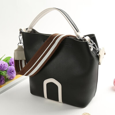 

Fashion Women Shoulder Handbag PU Leather Grab Handle Summer Holiday Bucket Crossbody Bag