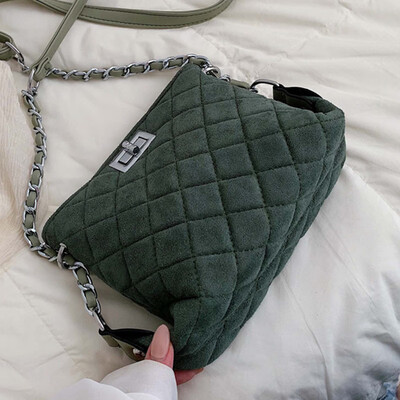 

On the new small bag girl 2018 summer the new Chaohan version of the one-shoulder chain rhomboid womens bag