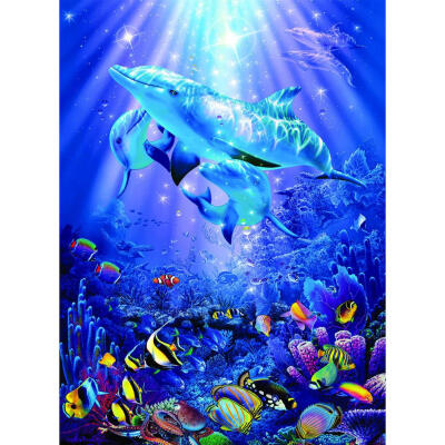 

5D DIY Full Drill Square Diamond Painting Dolphin Cross Stitch Embroidery