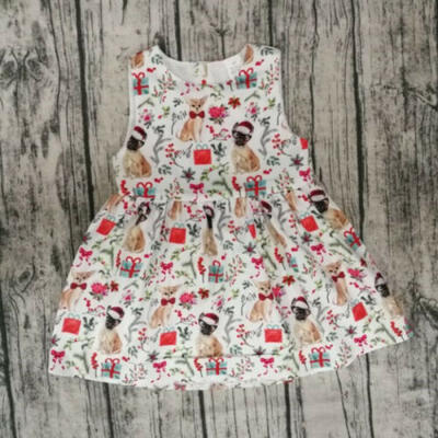 

Toddler Kids Baby Girl Christmas Cartoon Animal Sleeveless Party Dress Clothes