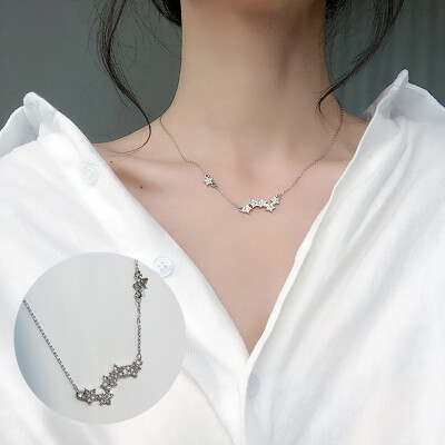 

Woman Beautyful Necklace Geometric Four Leaf Clo-ver Heart Shape Crystal Pendant Necklace Jewelry